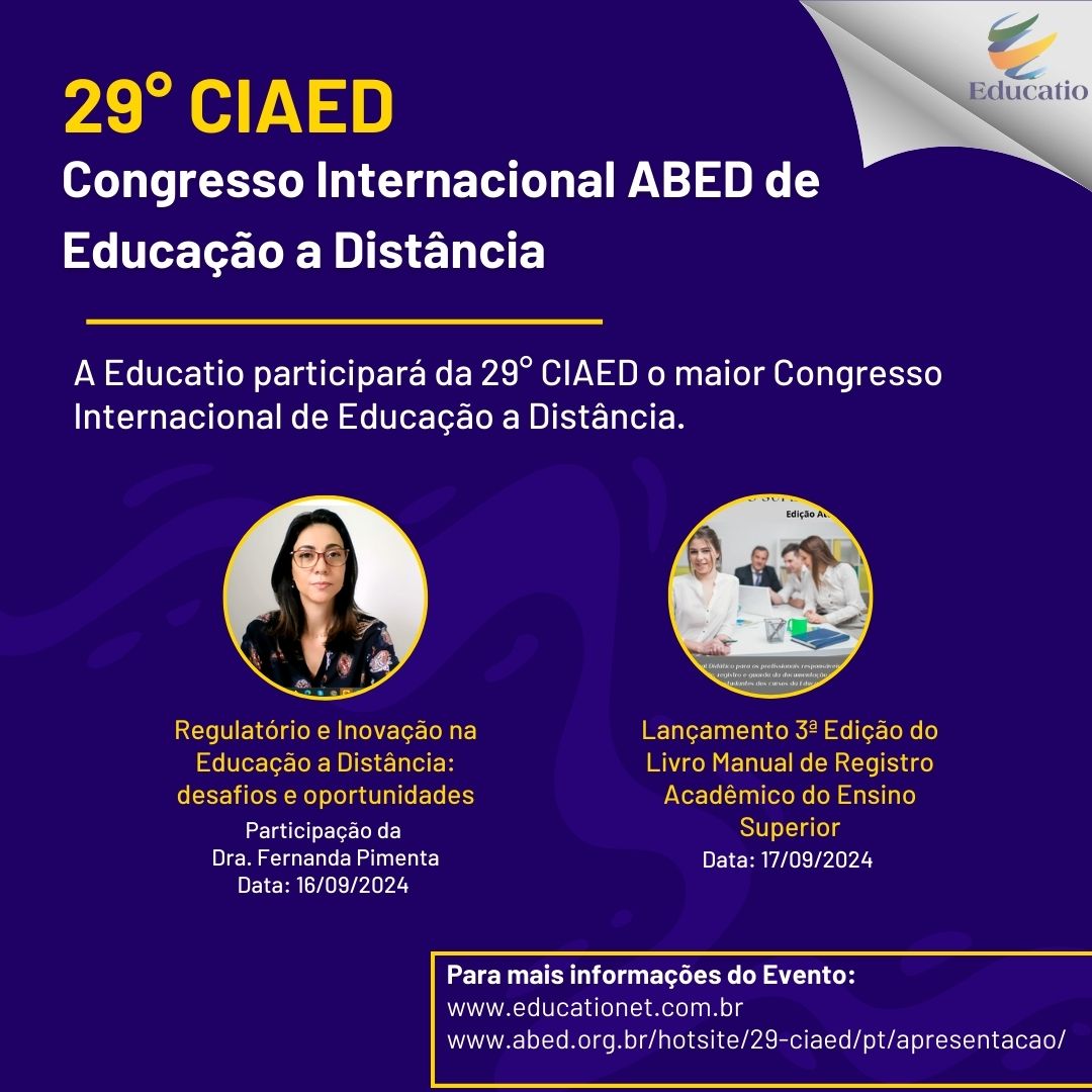 Leia mais sobre o artigo Educatio: 29° CIAED – Congresso Internacional ABED de Educação a Distância